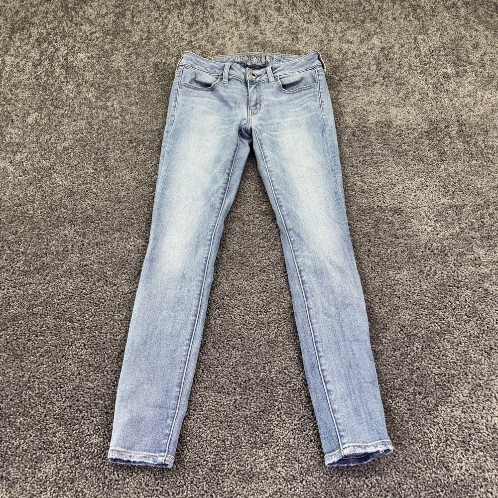 American Eagle Jegging Jeans Womens 4 Blue Light Wash Stretch Denim